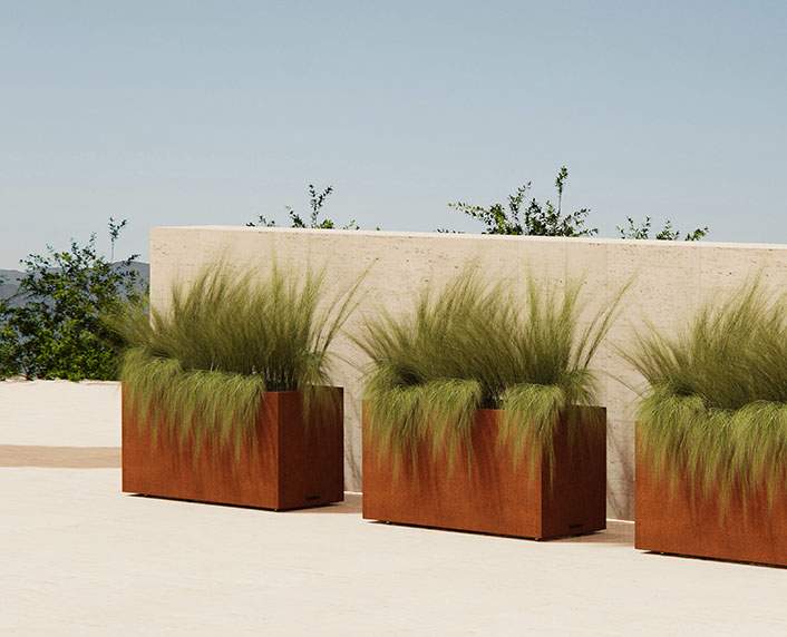 Jardineras de acero corten para múltiples usos 